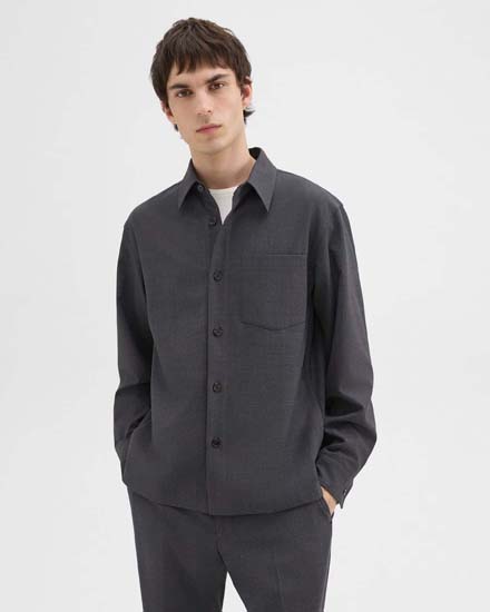 Theory.svg Overshirt in wool-blend twill