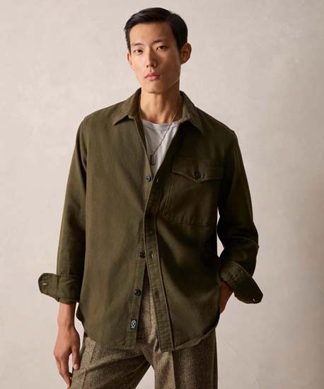 Todd Snyder Chamois shirt in dark moss